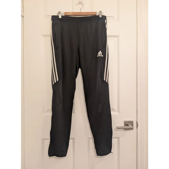 Men's Adidas Black & White ClimaCool Track Pants L - Picture 1 of 7